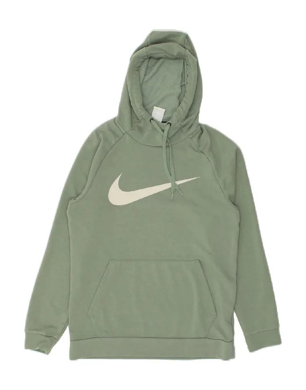 NIKE Mens Dri Fit Graphic Hoodie Jumper Small Grey Cotton Graphic Hoodie Design Print