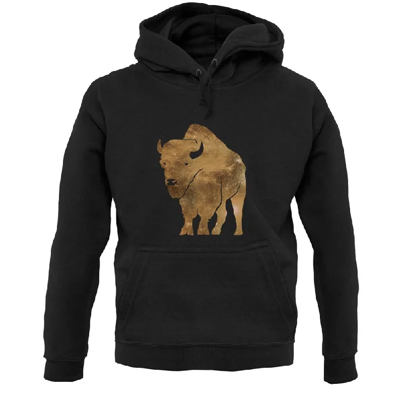 Space Animals - Bison Unisex Hoodie Hoodie with Batwing Sleeves Loose Dramatic