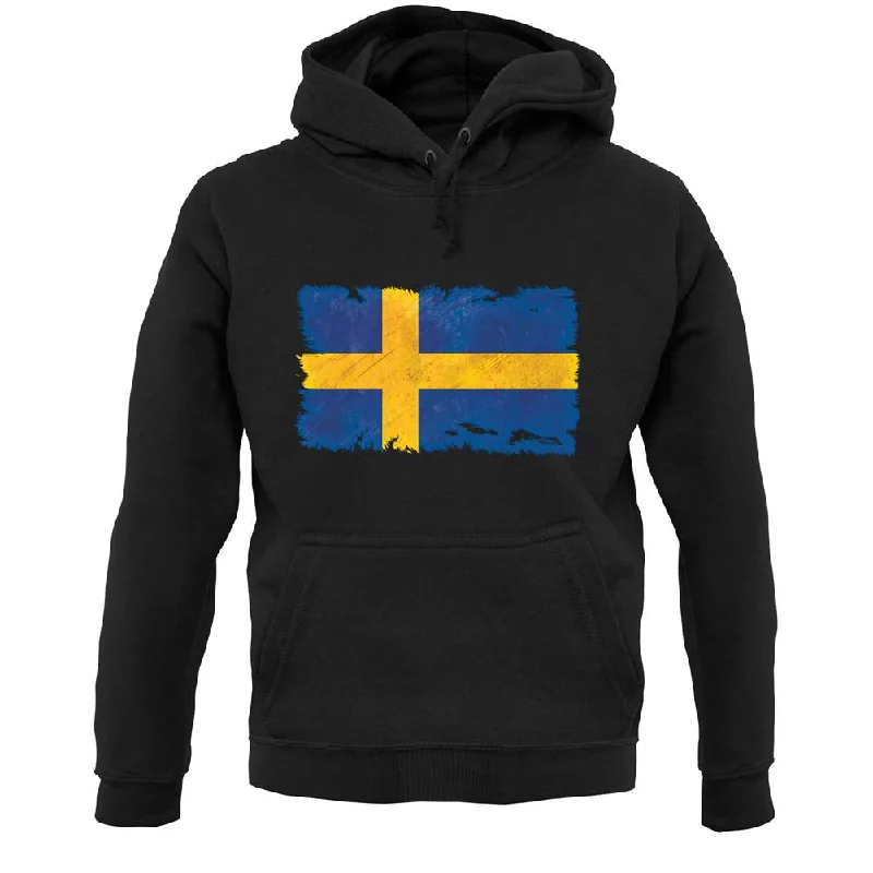 Sweden Grunge Style Flag Unisex Hoodie Hoodie with Sequins Glamorous Eye-catching