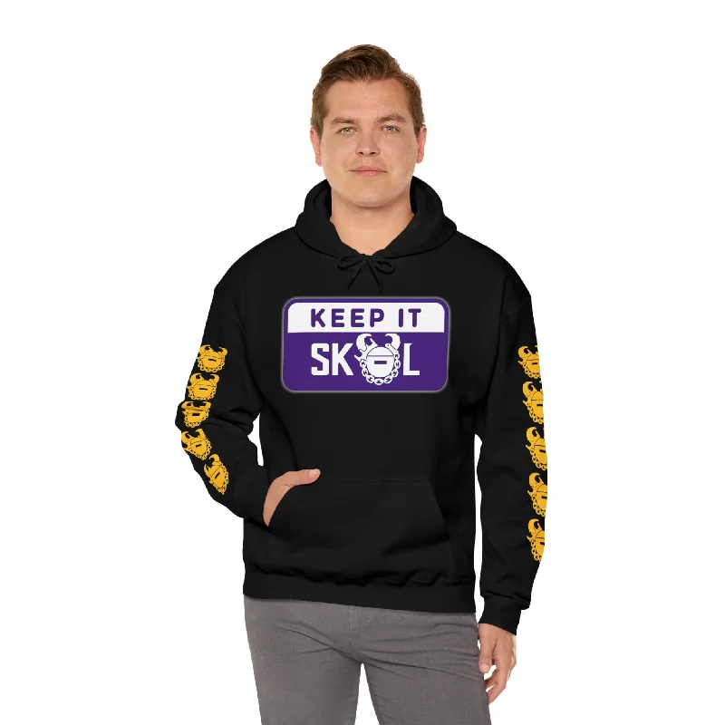 Unisex Heavy Blend™ Hooded Sweatshirt - Keep it Simple (Framed) + Game Day Helmet (Sleeves) Hoodie with Magnetic Closure Innovative Modern