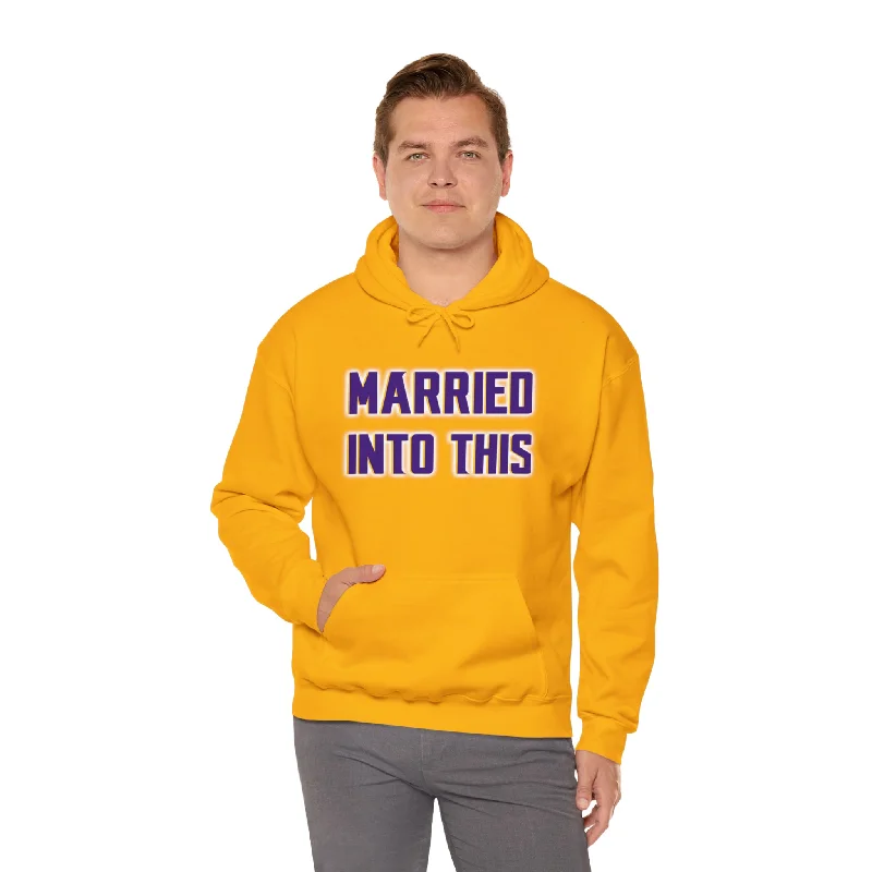 Unisex Heavy Blend™ Hoodie - Married Into This Hoodie with Velcro Closure Adjustable Secure