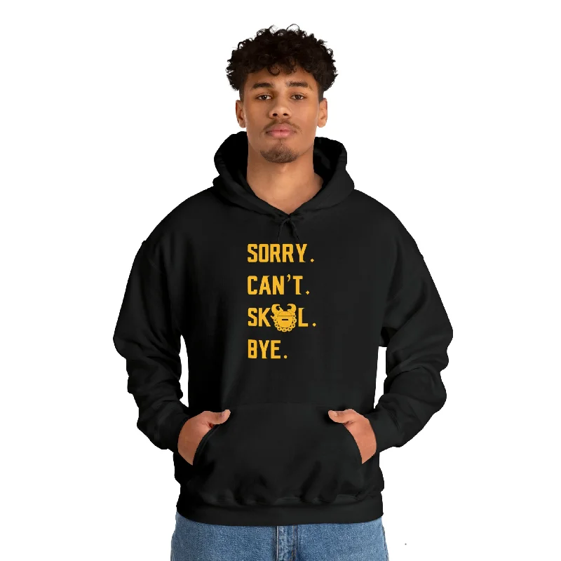 Unisex Heavy Blend™ Hoodie - Sorry. Can't. Bye. Hoodie with Raw Hem Edgy Unfinished