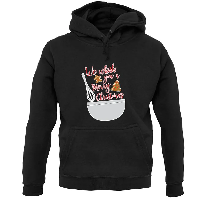 We Whisk You A Merry Christmas Unisex Hoodie Hoodie with Frayed Bohemian Relaxed