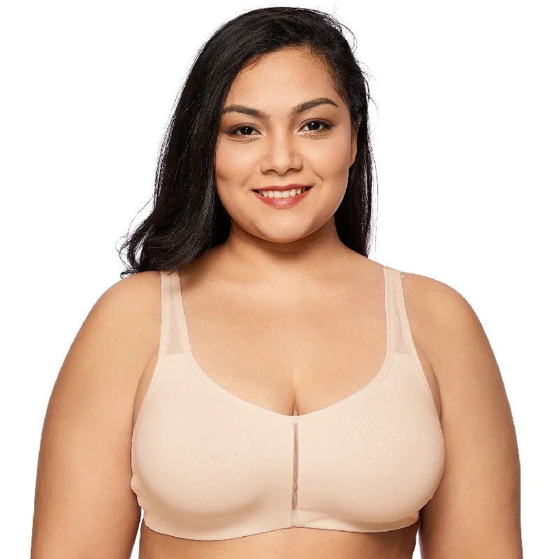 Andrea Comfort Support Wireless Soft Cup Bra |B - F Cup| Beige - Black - White Light Seamless Bra