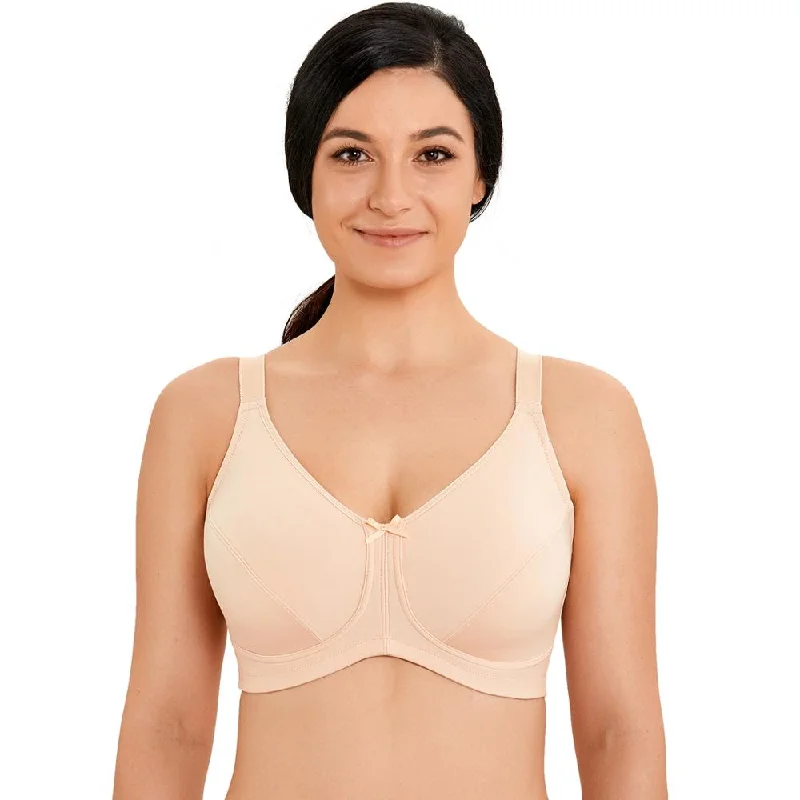 Aspen Wireless Mastectomy Bra|B-F Cup| Beige - Black Ultra-Light Bra