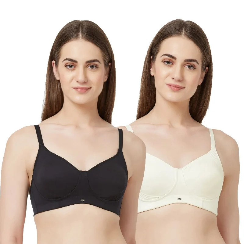 Full Coverage Encircle Non Padded Non Wired Bra (Pack Of 2) CB-332 Adjustable Comfort Bra