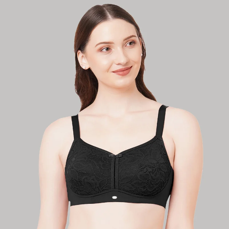 Full Coverage Non Padded Non Wired Lace Bra-FB-705 Sporty Compression Bra