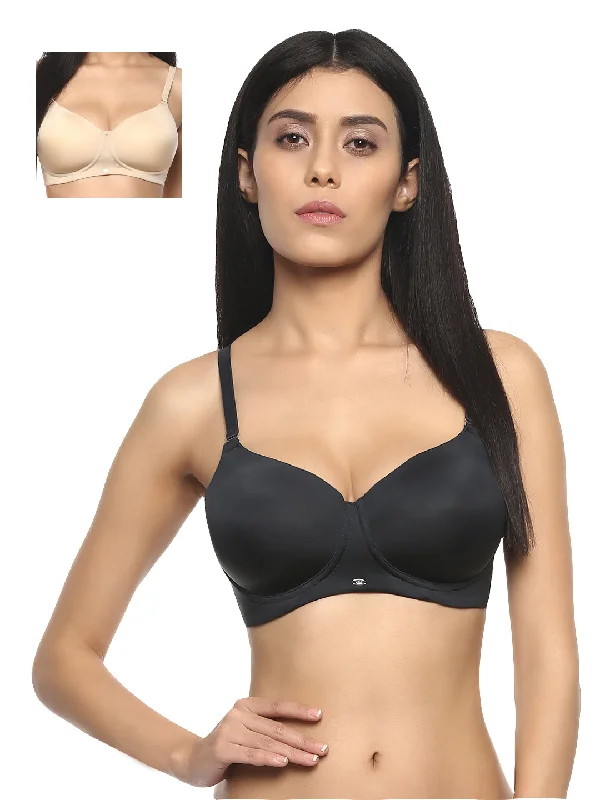 Full Coverage Padded Non Wired Bra- Combo CB-122 (Pack of 2) CB-122 Light Seamless Bra