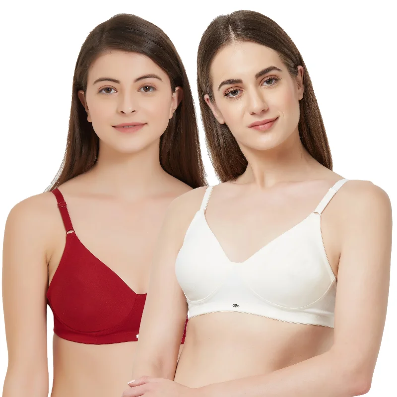 Full Coverage Seamless Cup Non-Wired Bra (PACK OF 2) CB-330 Stretchy Wireless Bra