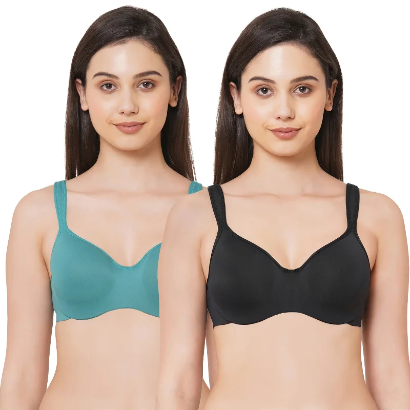 Full coverage Sweetheart neckline padded wired Bra (Pack of 2) CB-130 Smooth Fit Bra