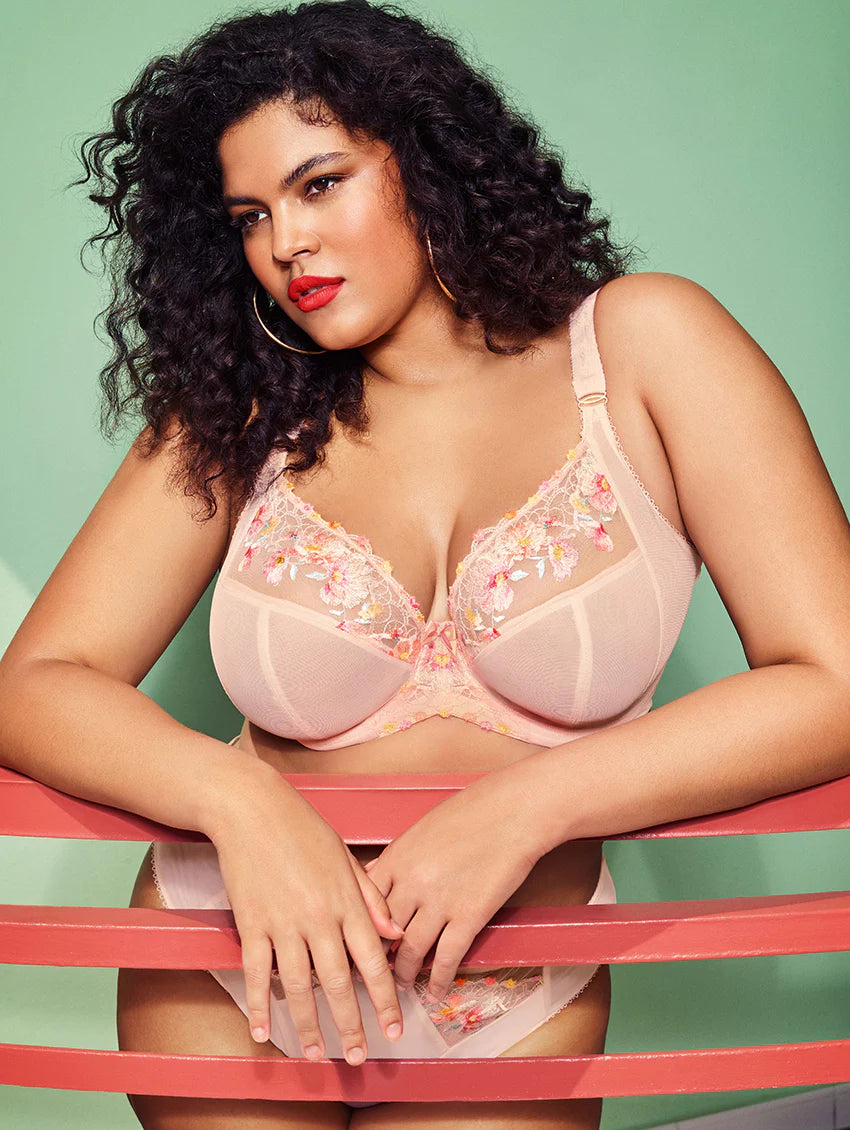 Himari Underwired Plunge Bra In Peach Whisper - Elomi Light Seamless Bra