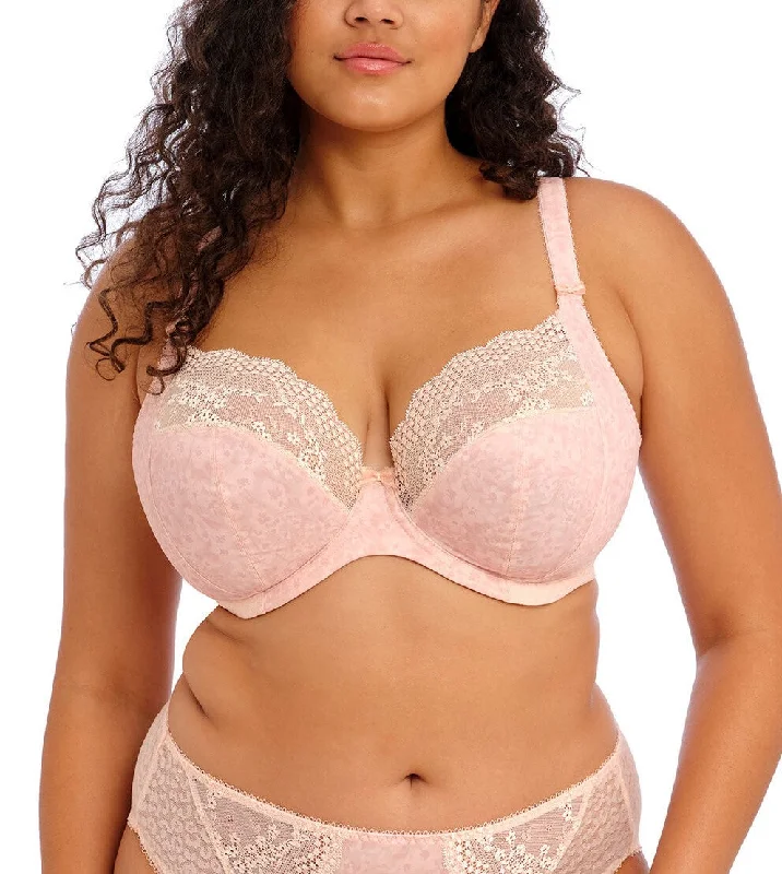 Lucie Underwired Plunge Bra In Pale Blush - Elomi Comfortable Active Bra