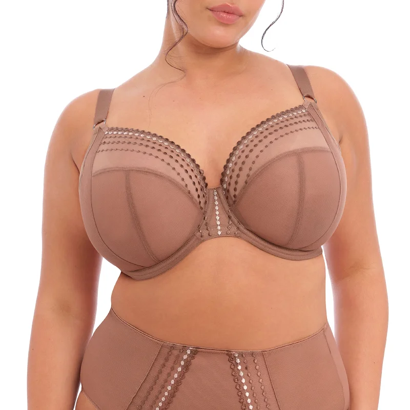 Matilda Plunge Bra In Clove Beige - Elomi Seamless Sports Bra