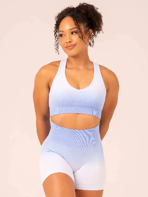 Ombre Seamless Sports Bra - Cornflower Blue Ombre Light Seamless Bra