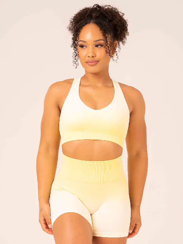 Ombre Seamless Sports Bra - Lemon Ombre Padded Push-Up Bra