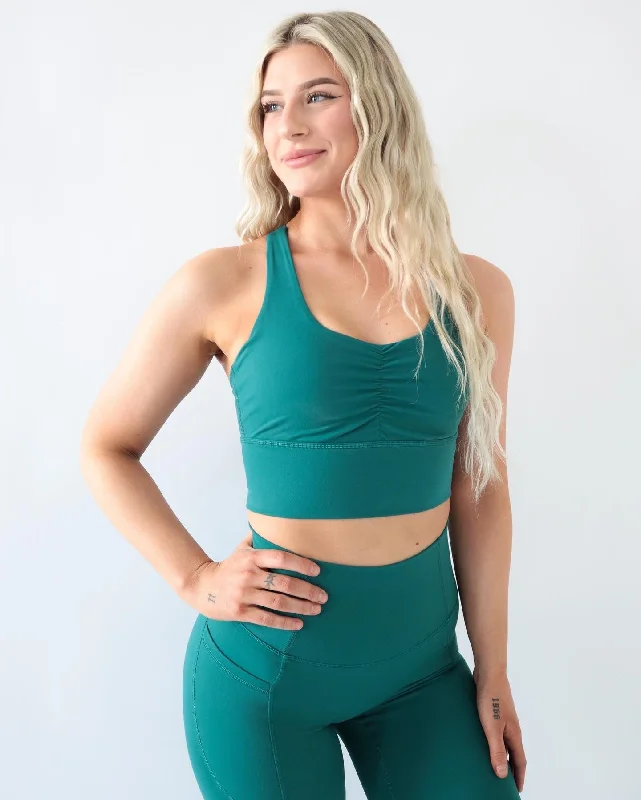 Performance Scrunch Bra - Ocean Stretchy Full Coverage