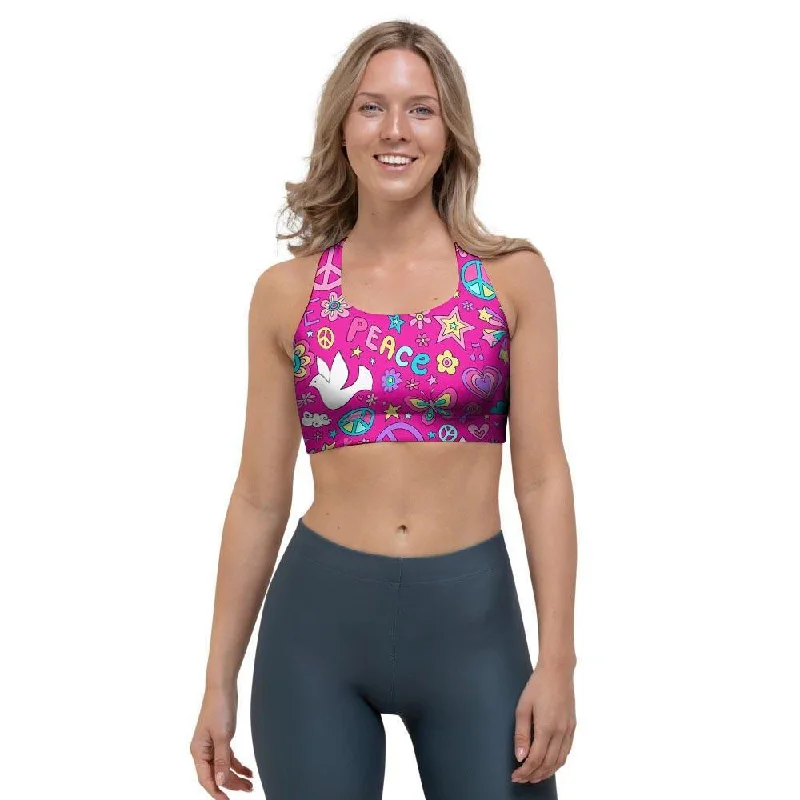 Pink Hippie Sports Bra Smooth Stretch Bra