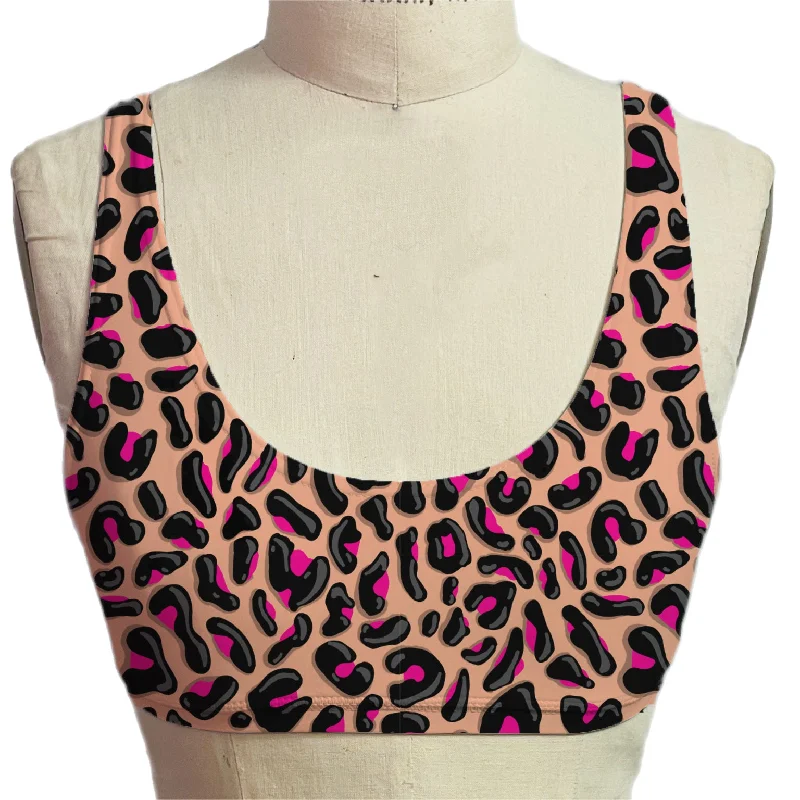 Pink Leopard Micro Scoop Bra Supportive Wireless Bra