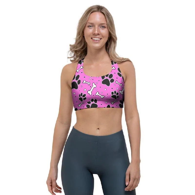 Pink Paw Sports Bra Trendy Lace Bra