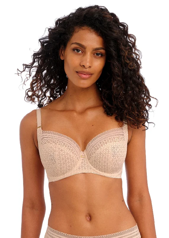 Viva UW Side Support Bra In Lace Natural Beige - Freya Seamless Sports Bra