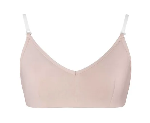 C/AB29 - Clear Back Bra with Cups Elegant Silk Bra