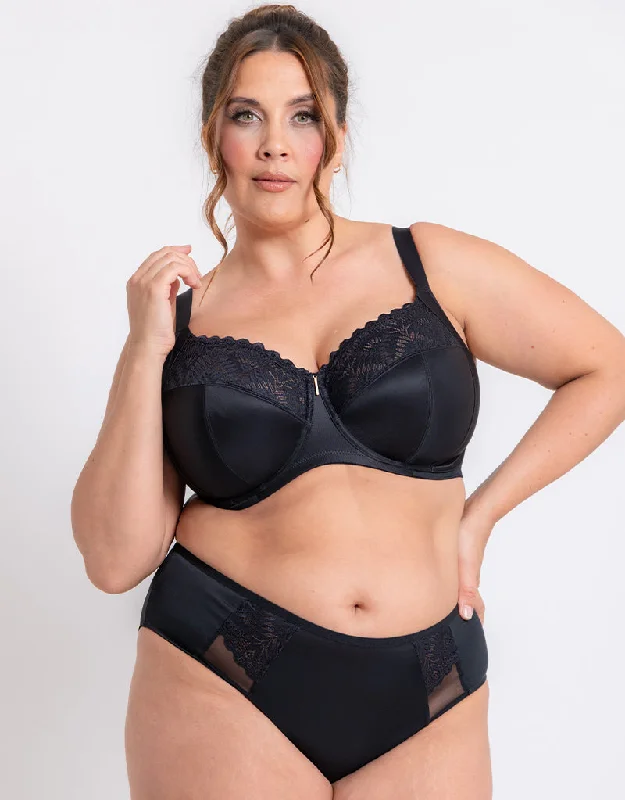 Adella Athena Full Cup Side Support Bra Black Sports Support Bra