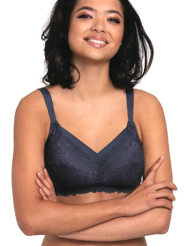 Anita Dalia Mastectomy Bra Wireless Post Operative bra, Shadow Blue | Blue Mastectomy Bra | Anita Post Mastectomy Bras Sports Support Bra