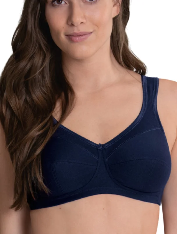 Anita Jana Comfort Cotton Soft Cup Bra, Maritime Blue | Blue Wireless Anita Bra Wireless Lace Bra