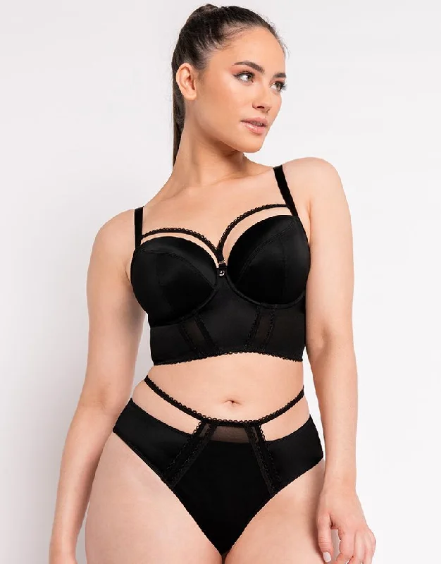 Curvy Kate Extrovert Longline Padded Balcony Bra Black Breathable Comfort Bra