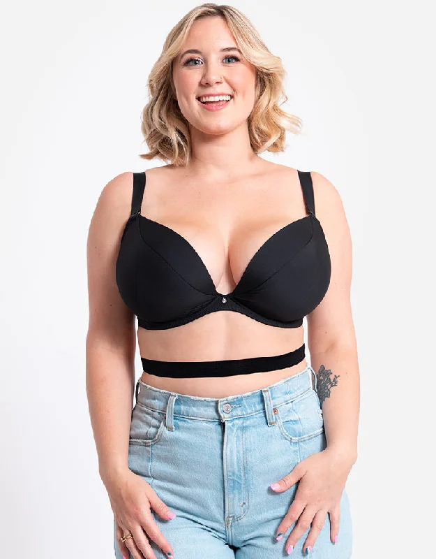 Curvy Kate Superplunge Multiway Padded Plunge Bra Black Minimalist Wireless Bra