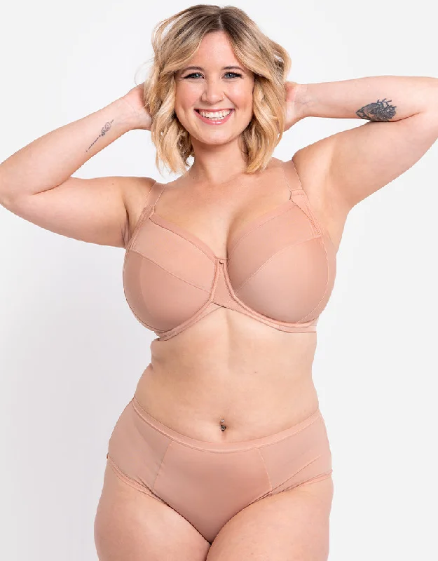 Curvy Kate WonderFully Full Cup Side Support Bra Latte Padded Push-Up Bra