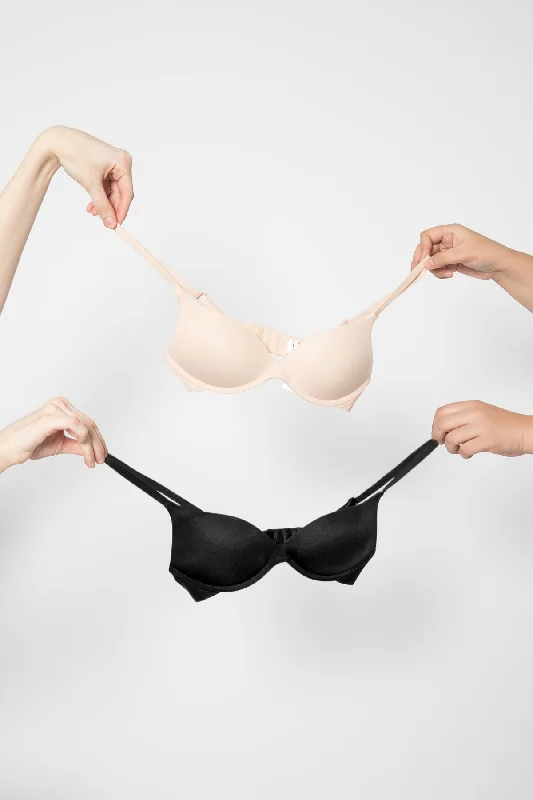 The Daily Bra in Black and Nude Bundle Multi-Way Bra Design