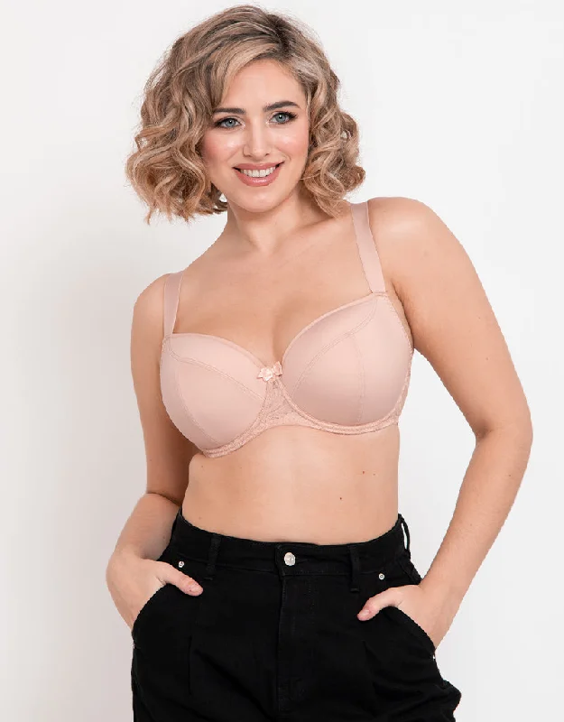 Flirtelle Emma Padded Balcony Bra Latte Strapless Support Bra
