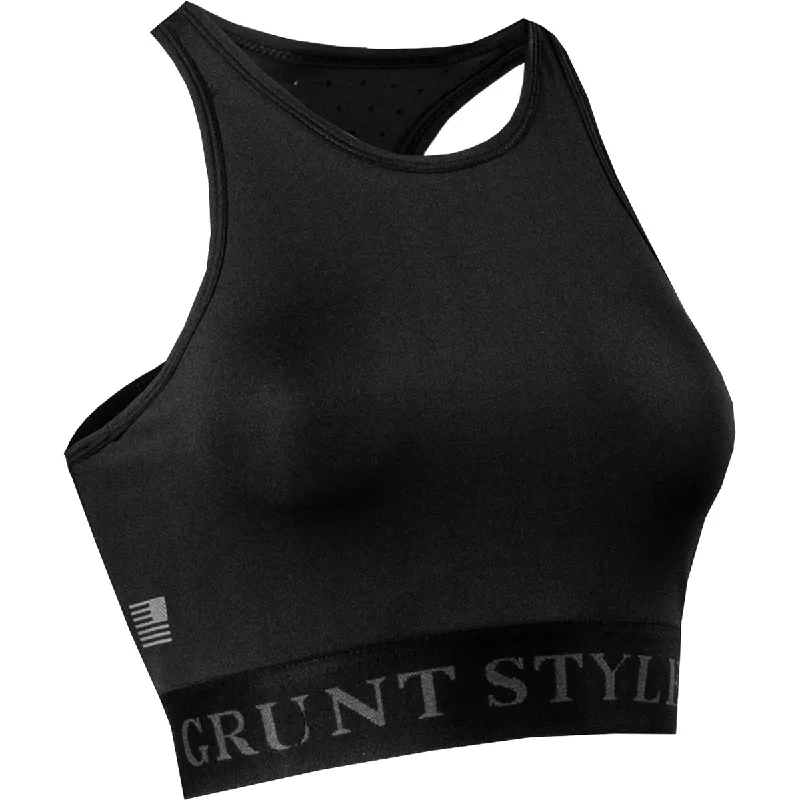 Grunt Style Women's Racerback Sports Bra - Black Daily Comfort Bra