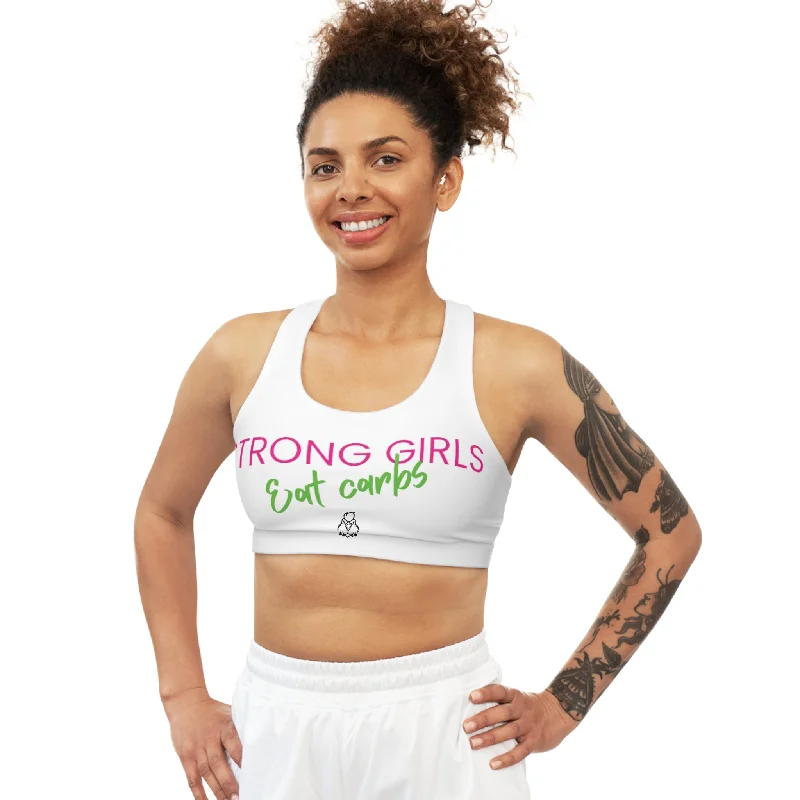 Kickin Chickin Carbs Sports Bra High-Cut Bra Design