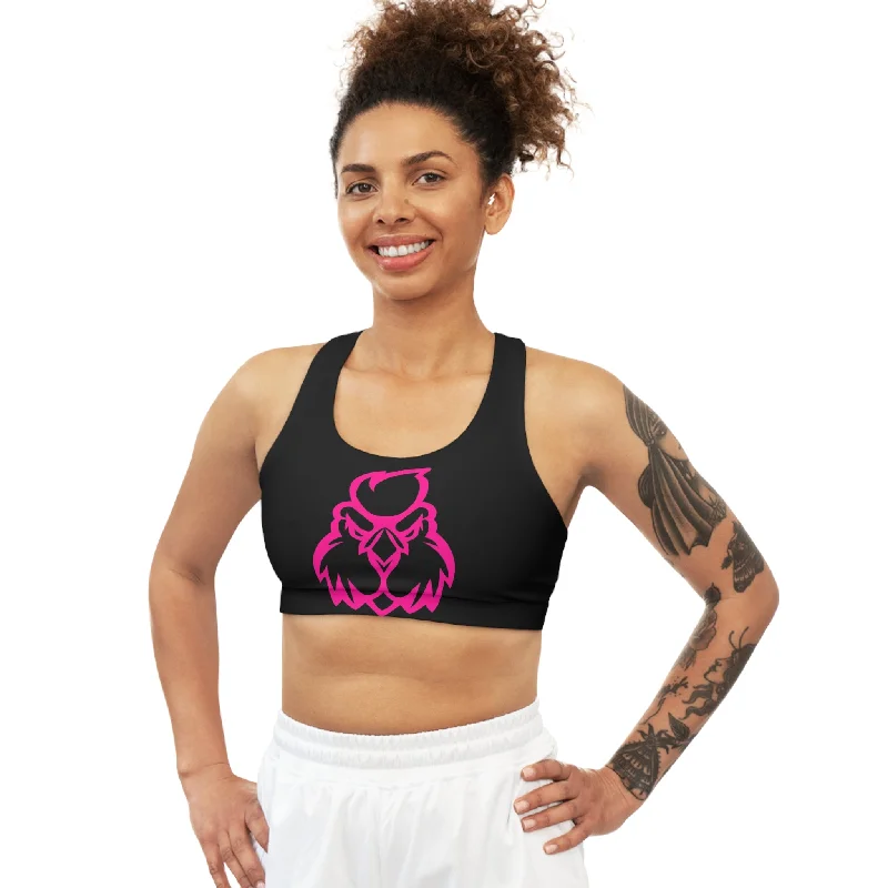 Kickin Chickin Pink/Black Bo Sports Bra Adjustable Bra Straps
