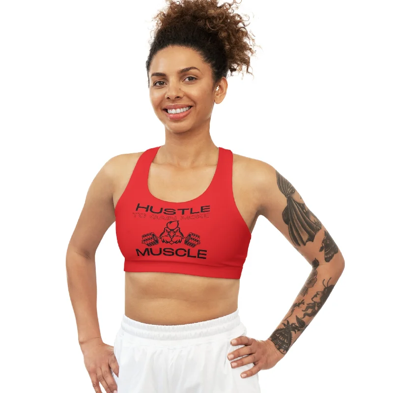 Kickin Chickin Red Hustle Bo Sports Bra Seamless Fit Bra