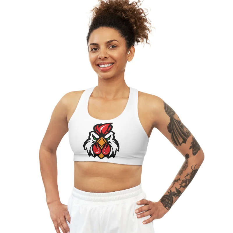 Kickin Chickin White Bo Sports Bra Sexy Mesh Bralette