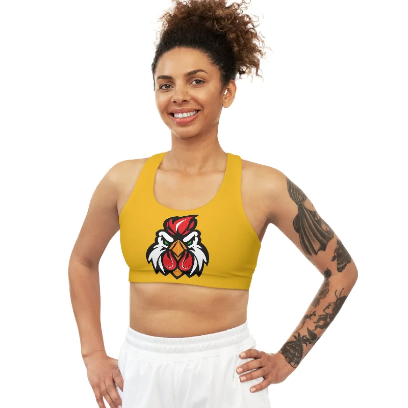 Kickin Chickin Yellow Bo Sports Bra Chic Lace Underwear