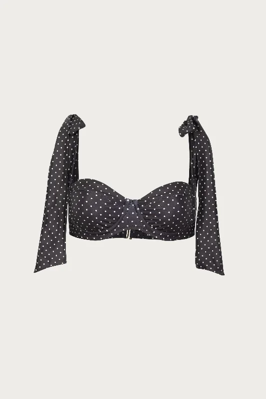 Lady Bra (Black Cream Polka Dot) Feminine Lace Bra