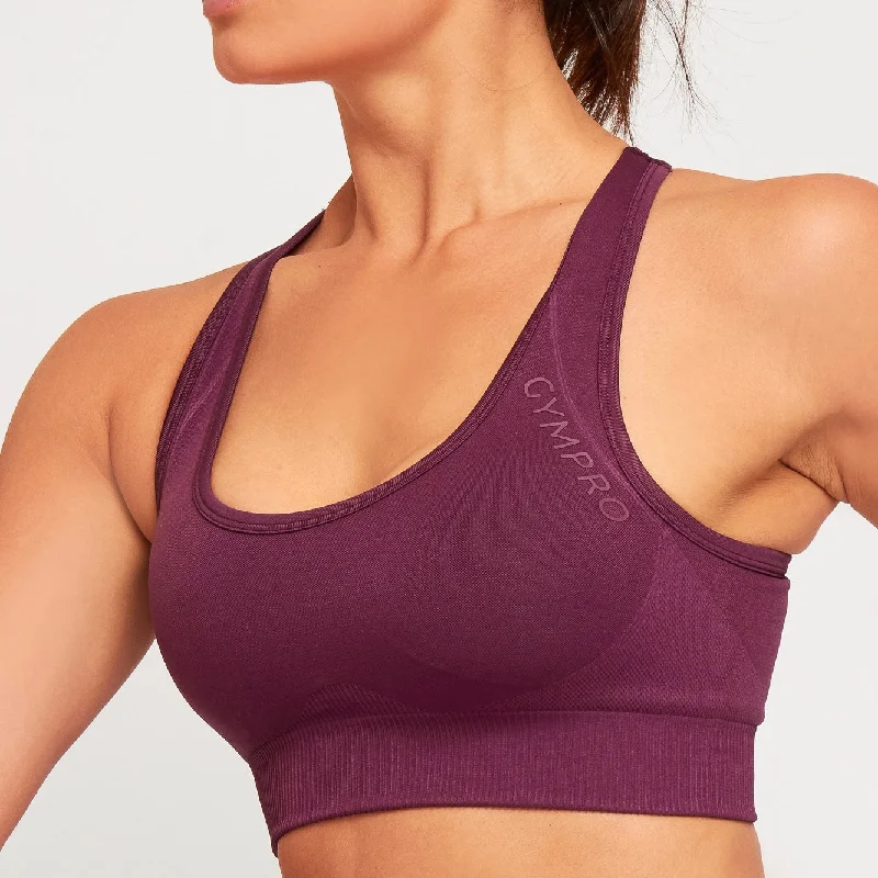 Womens - Lili Seamless Sports Bra - Plum Chic Lace Underwear