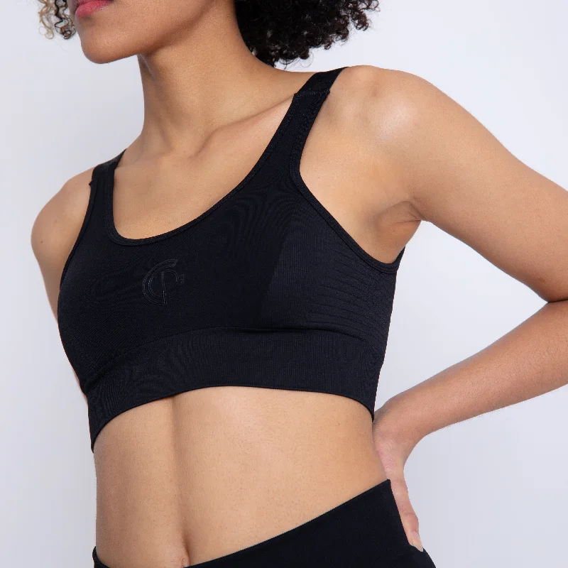 Rai V2.0 Seamless Sports Bra - Black Lace Back Bra