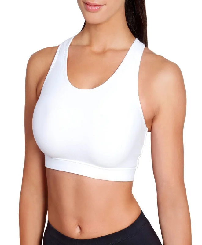 Sportjock Action Sports Bra, White Supportive Cotton Bra