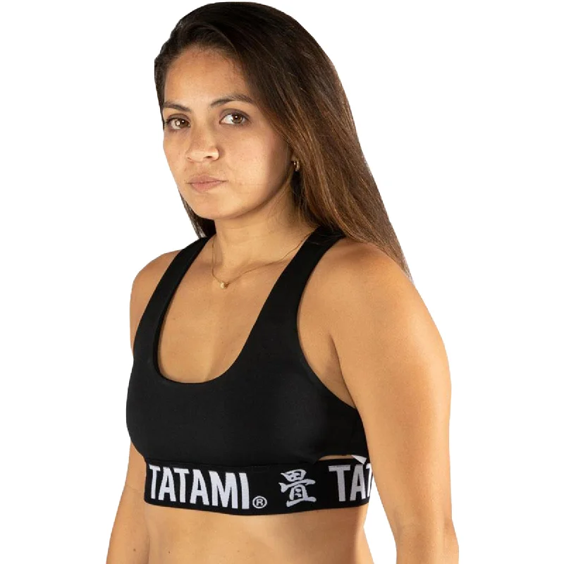Tatami Fightwear Black Minimal Sports Bra - Black Sexy Mesh Bralette