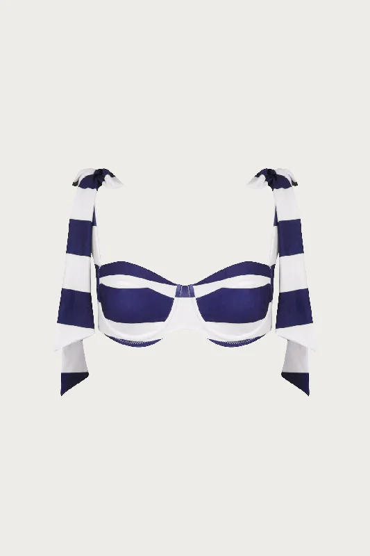 The Lady Bra (Navy/Cream Stripe) Elegant Silk Bra