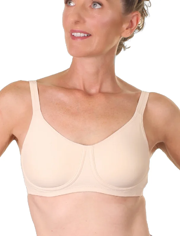 Trulife Lilly Bra, Beige | Nude Trulife Lilly Mastectomy Bras | Seamless Mastectomy Bras Supportive Cotton Bra