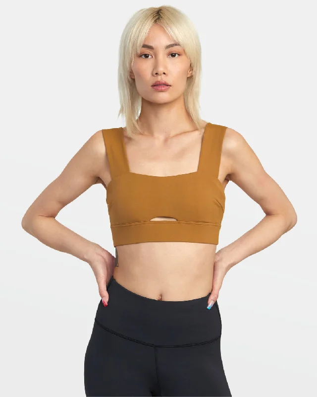 Wide Strap Sports Bra - Tobacco Comfortable Fit Bralette