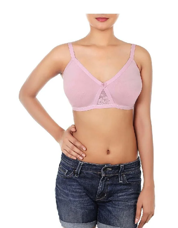 Wire-free Super Support Bra With Touch Of Lace Light Seamless Bra