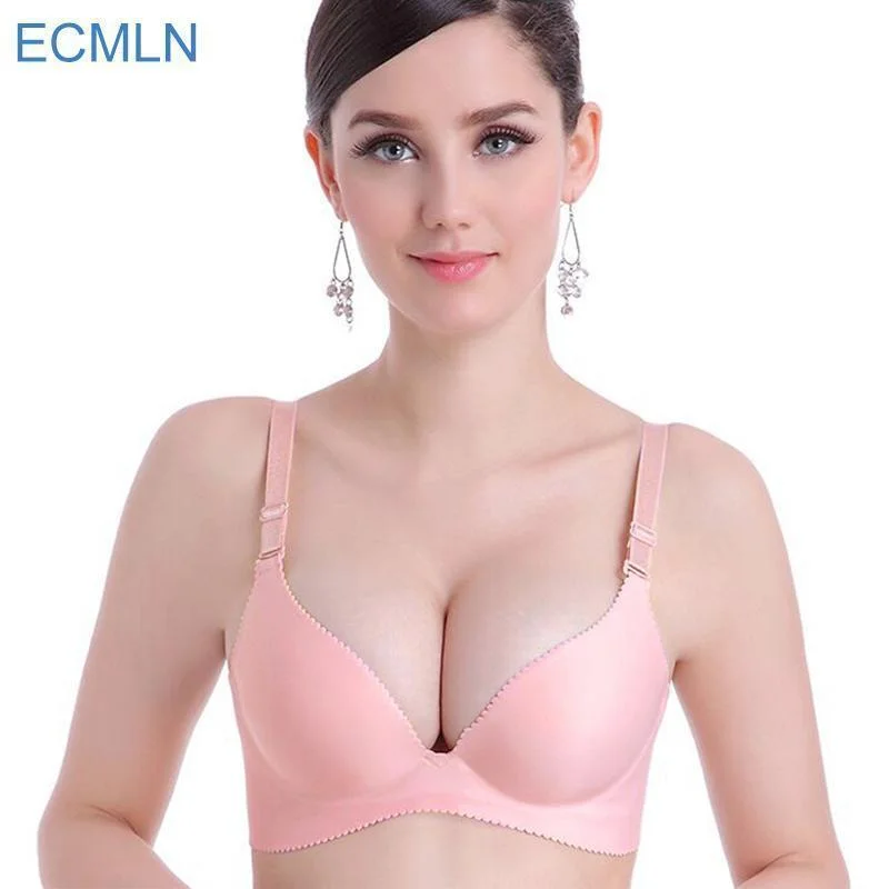 Women Seamless Adjustable Strap Satin Push Up Bra High Support Bra