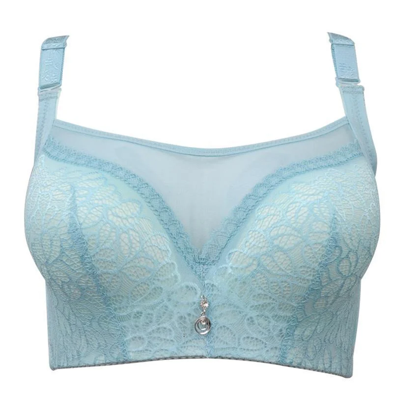 Women Sexy Floral Lace Underwire  Push Up Bra High-Cut Bra Design